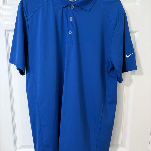 Nike Dri-Fit Mens Golf Tour Performance Short Sleeve Polo Shirt Blue Medium C36 - Picture 1 of 6